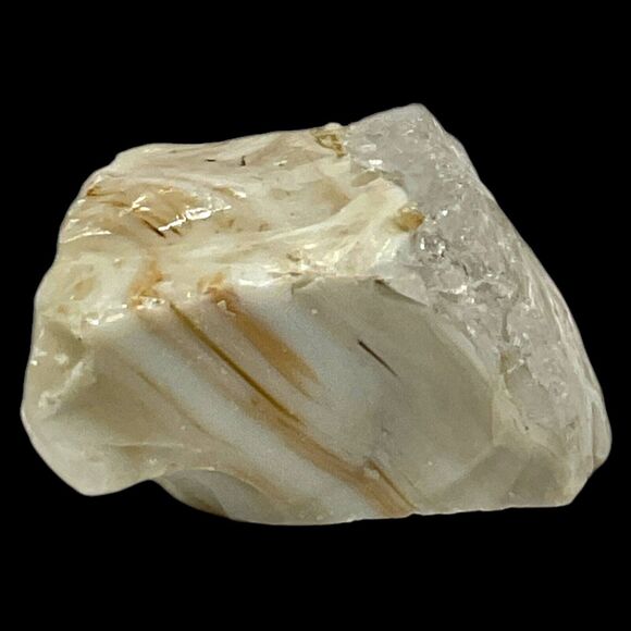 Milk Glass Carmel Swirl Art Glass Cullet Glowing Manganese Slag Glass #4GL313 - Picture 6 of 8